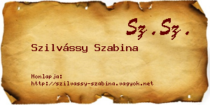 Szilvássy Szabina névjegykártya